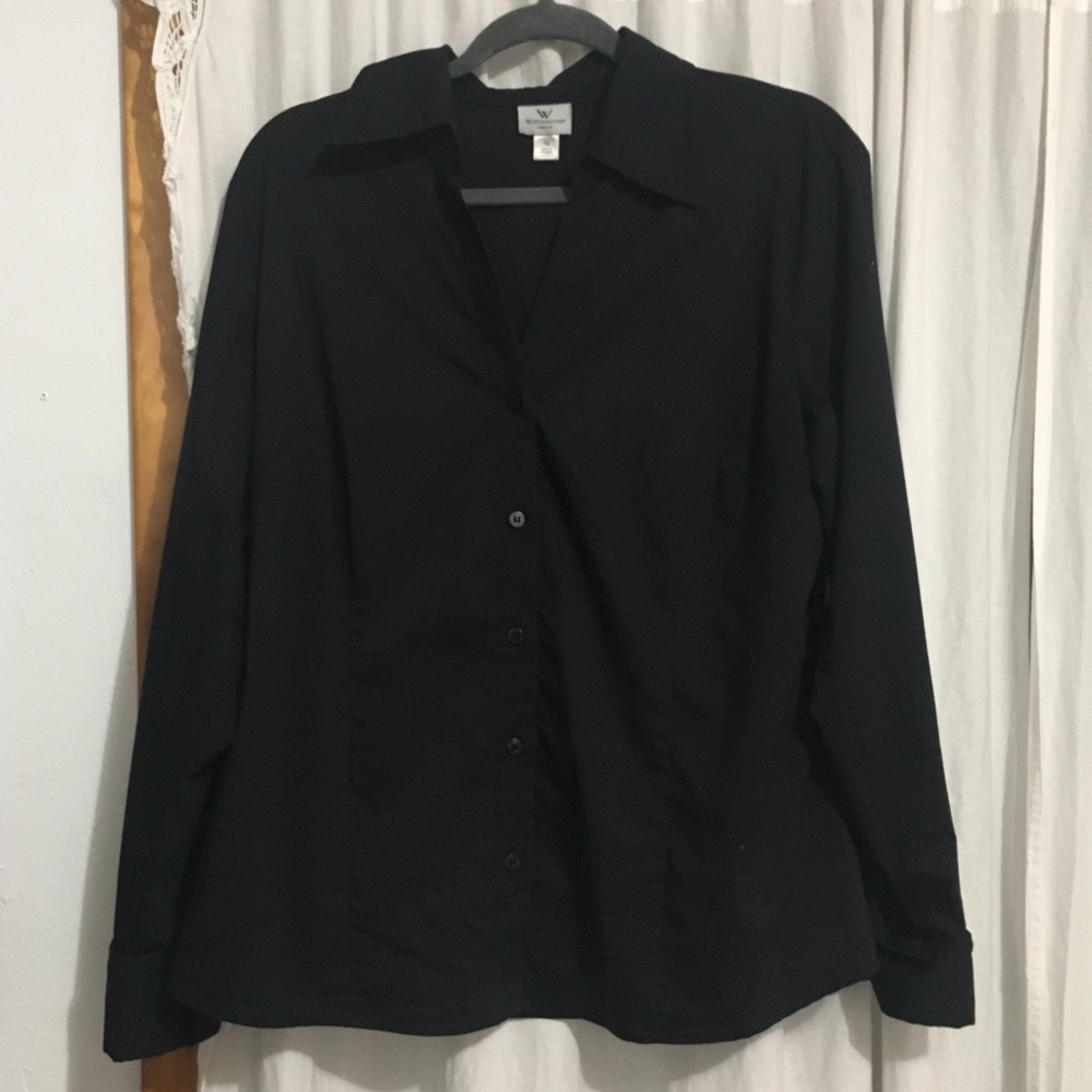 Black Button-down Blouse